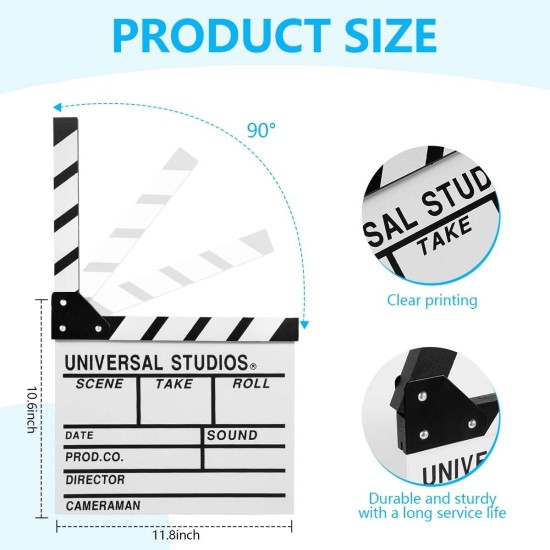 White Acrylic Slate ClapperBoard